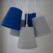 Lustre Pendente Cacho Azul Bic e Cinza