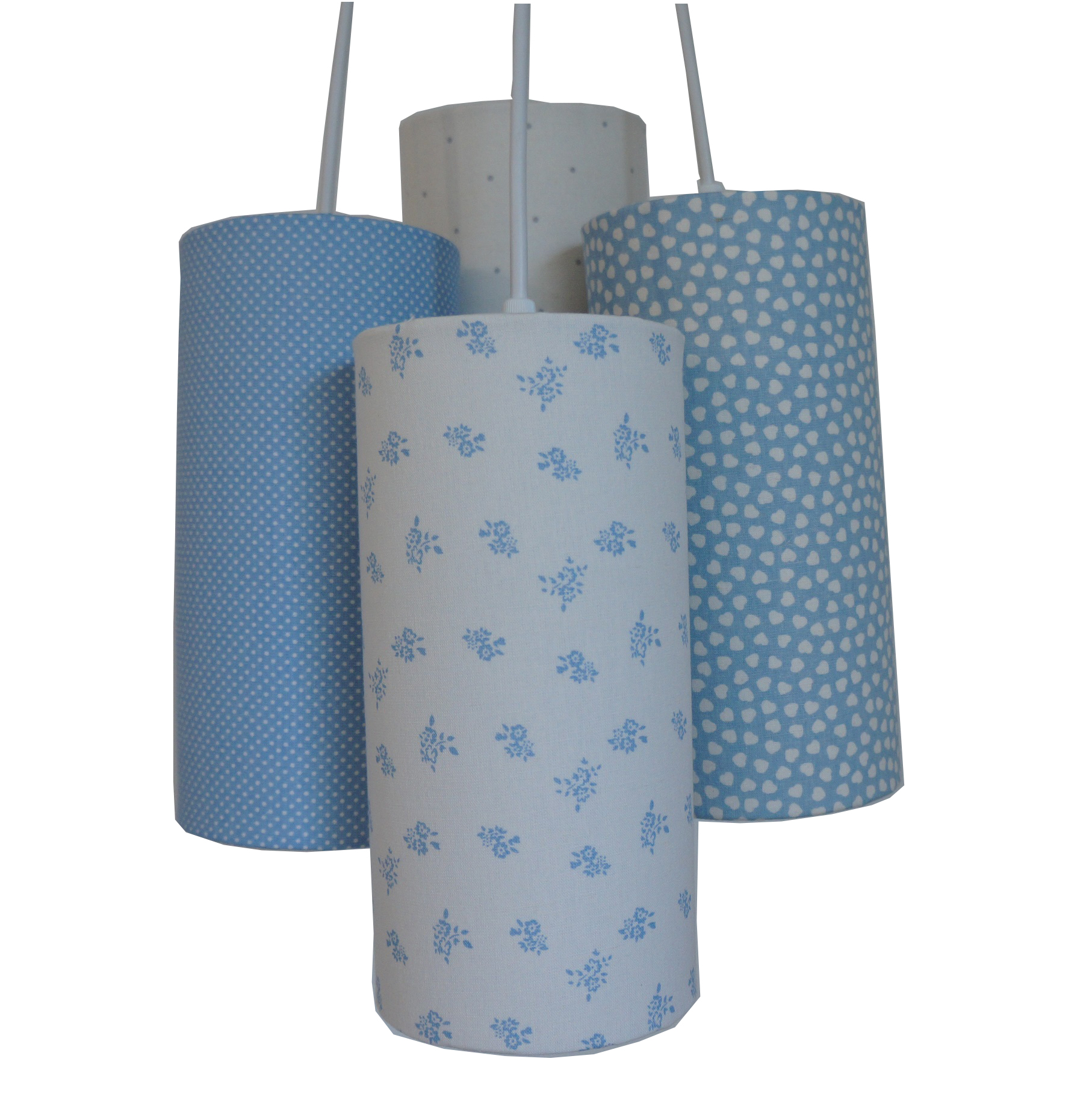 Lustre Pendente Cacho Baby Azul e Branco