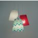 Lustre Pendente Cacho Bebê 3 Cúpulas Verde Água e Pink