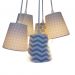 Lustre Pendente Cacho Bebê Pied Poule Rosa e Cinza