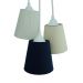 Lustre Pendente Cacho Bege e Azul Marinho