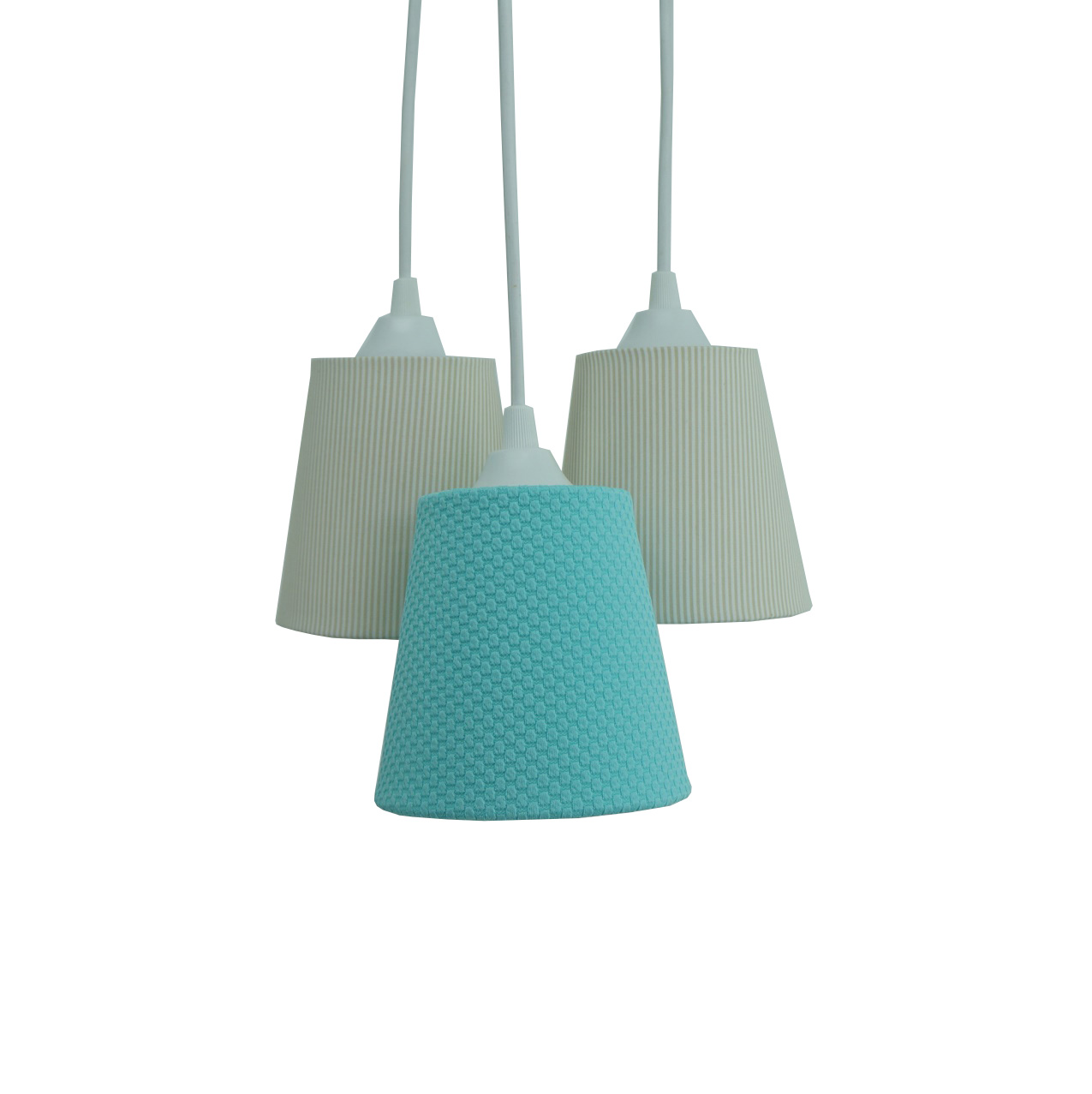 Lustre Pendente Cacho Bege e Piquet Tiffany