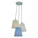 Lustre Pendente Cacho Candy Bege, Branco e Azul Arabescos