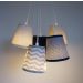 Lustre Pendente Cacho Chevron Cinza, Bege e Azul Marinho