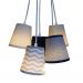 Lustre Pendente Cacho Chevron Cinza, Bege e Azul Marinho