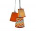 Lustre Pendente Cacho Chevron Tons de Laranja
