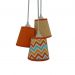 Lustre Pendente Cacho Chevron Tons de Laranja
