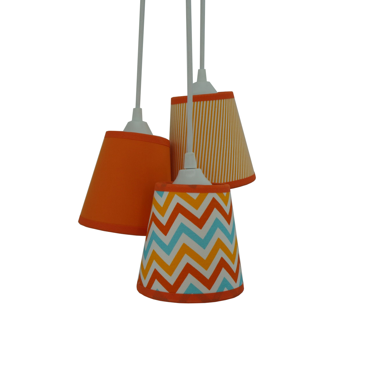 Lustre Pendente Cacho Chevron Tons de Laranja