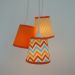 Lustre Pendente Cacho Chevron Tons de Laranja