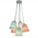 Lustre Pendente Cacho Chevron Verde e Coral