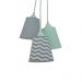 Lustre Pendente Cacho Chevron e Piquet Verde Água
