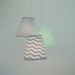 Lustre Pendente Cacho Chevron e Piquet Verde Água