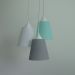 Lustre Pendente Cacho Cinza, Branco e Verde Água