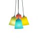 Lustre Pendente Cacho Colorido 4 Cúpulas