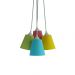Lustre Pendente Cacho Colorido 4 Cúpulas