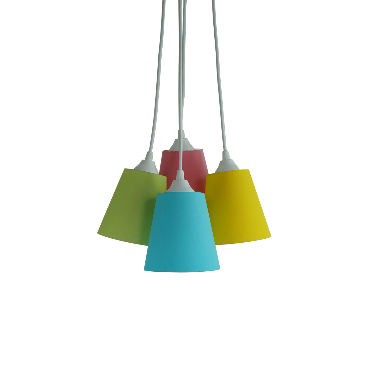Lustre Pendente Cacho Colorido 4 Cúpulas
