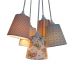 Lustre Pendente Cacho Estampado Borboletas Rose e Azul