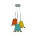 Lustre Pendente Cacho Infantil 3 Cores e Pompons Coloridos