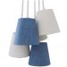 Lustre Pendente Cacho Jeans Azul e Bege