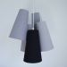 Lustre Pendente Cacho Listrado Preto e Branco