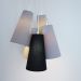 Lustre Pendente Cacho Listrado Preto e Branco