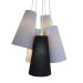 Lustre Pendente Cacho Listrado Preto e Branco
