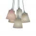 Lustre Pendente Cacho Menina Colmeia Cinza e Rosa