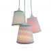 Lustre Pendente Cacho Menina Cor de Rosa Chevron