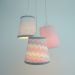 Lustre Pendente Cacho Menina Cor de Rosa Chevron