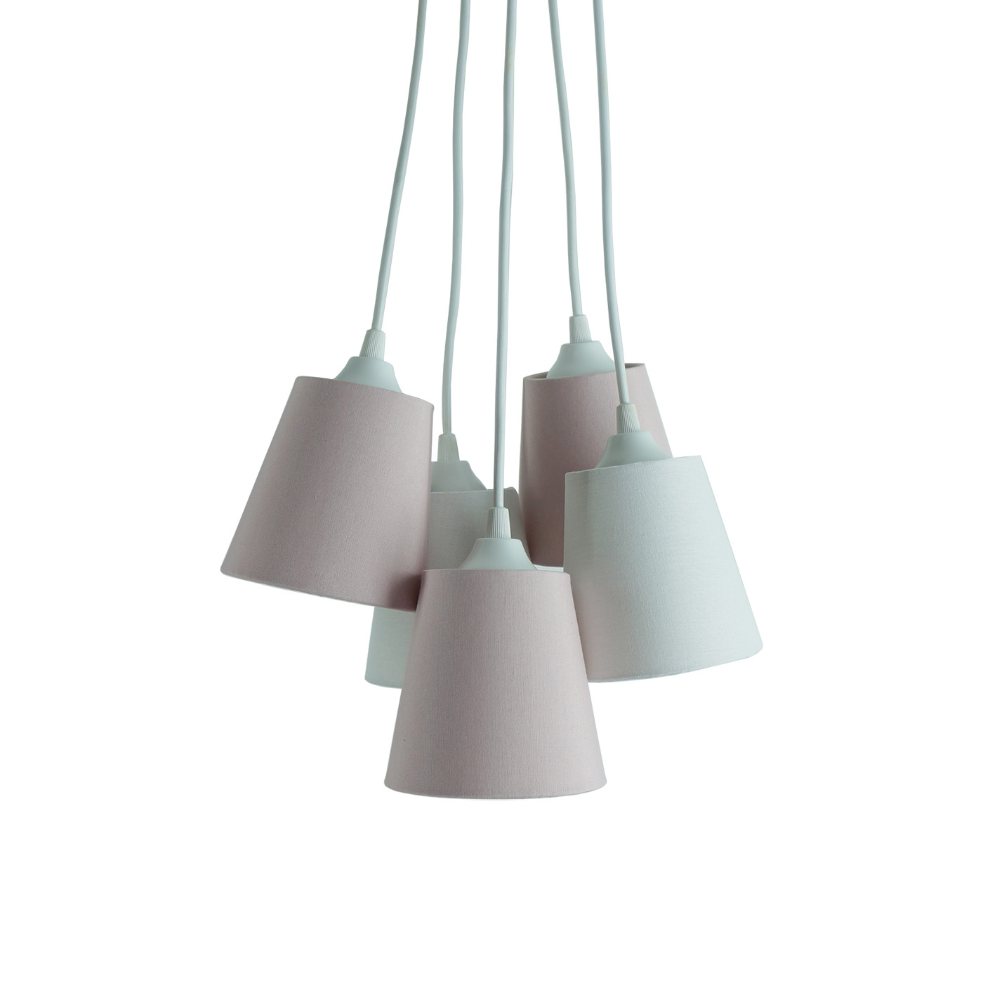 Lustre Pendente Cacho Menina Rose e Off White