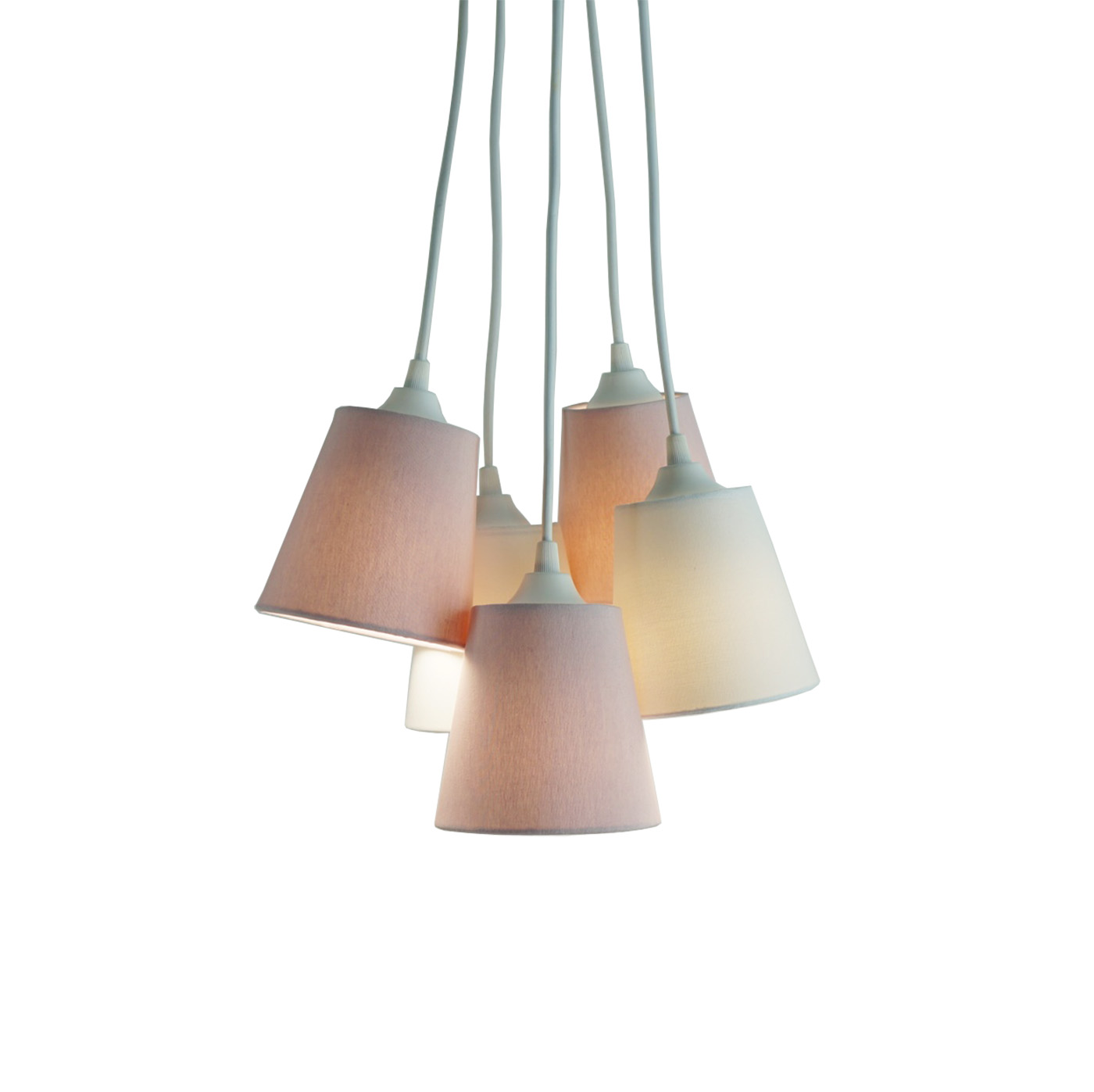 Lustre Pendente Cacho Menina Rose e Off White