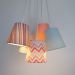 Lustre Pendente Cacho Menina Tecido Estampado Chevron