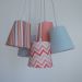 Lustre Pendente Cacho Menina Tecido Estampado Chevron