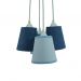 Lustre Pendente Cacho Menino 4 Cúpulas Jeans e Azul Bebê