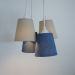 Lustre Pendente Cacho Menino 4 Cúpulas Jeans e Bege