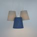 Lustre Pendente Cacho Menino 4 Cúpulas Jeans e Bege