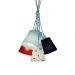 Lustre Pendente Cacho Menino Avião Tons de Azul e Vermelho