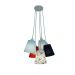 Lustre Pendente Cacho Menino Avião Tons de Azul e Vermelho