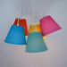 Lustre Pendente Cacho Mix Bouclé 5 Cúpulas Coloridas