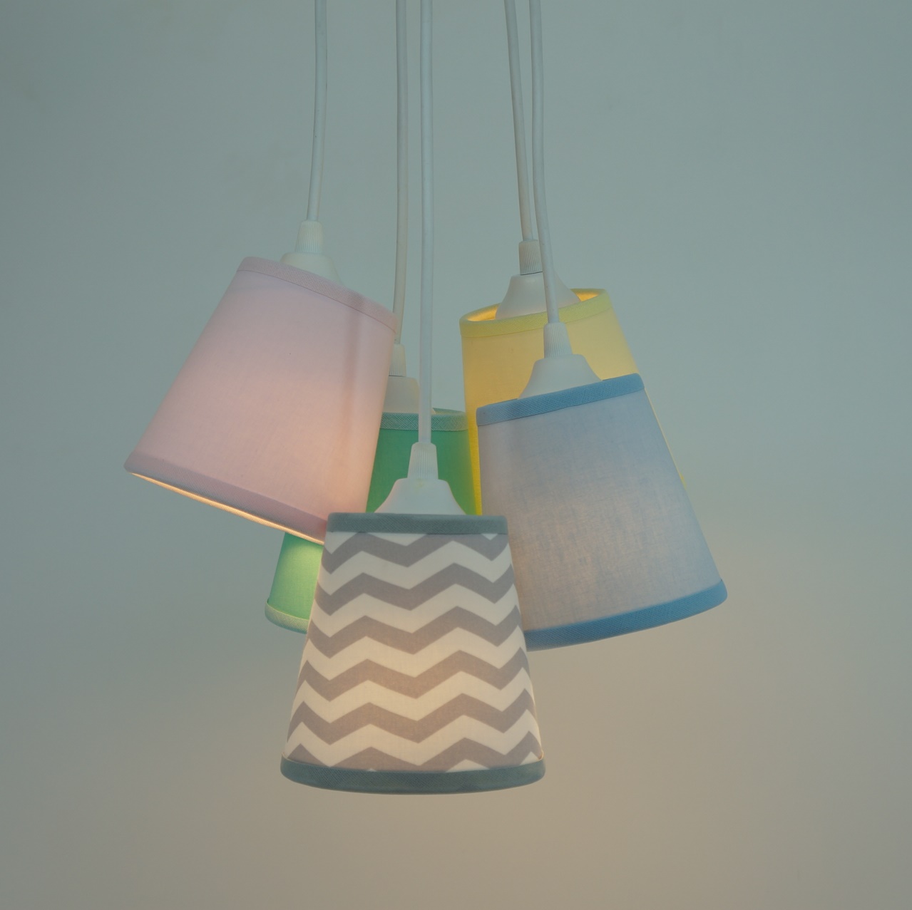 Lustre Pendente Cacho Mix Chevron Candy Colors