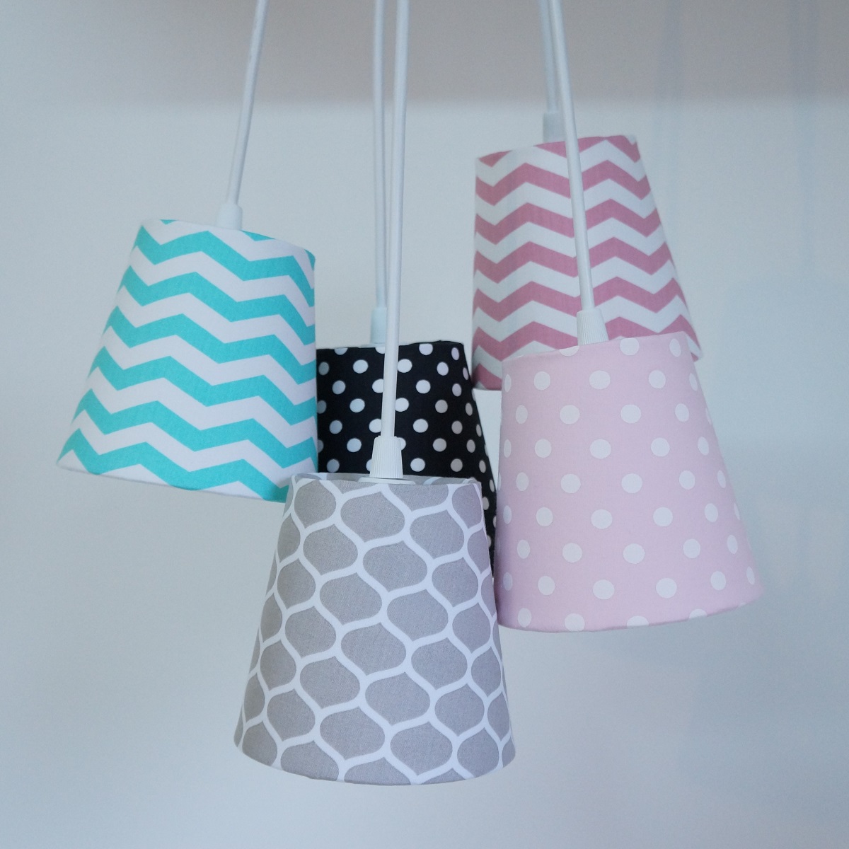 Lustre Pendente Cacho Mix Chevron Multicolorido
