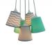 Lustre Pendente Cacho Mix Cinza Chevron e Verde Água