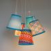 Lustre Pendente Cacho Mix Estampa Turquesa