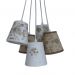 Lustre Pendente Cacho Mix Floral Bege e Marrom