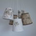 Lustre Pendente Cacho Mix Floral Bege e Marrom