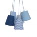 Lustre Pendente Cacho Mix Jeans e Chevron Azul