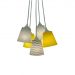 Lustre Pendente Cacho Quarto Bebê Chevron Cinza e Amarelo