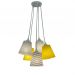 Lustre Pendente Cacho Quarto Bebê Chevron Cinza e Amarelo