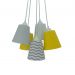 Lustre Pendente Cacho Quarto Bebê Chevron Cinza e Amarelo