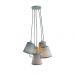 Lustre Pendente Cacho Quarto Bebê Cinza e Branco